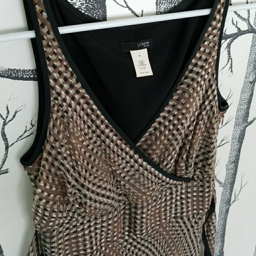 J crew petite 2 houndstooth silk work dress